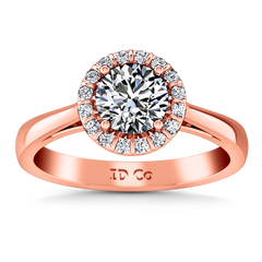 Halo Engagement Ring Soleil 14K Rose Gold