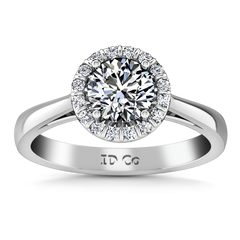 Halo Engagement Ring Soleil 14K White Gold