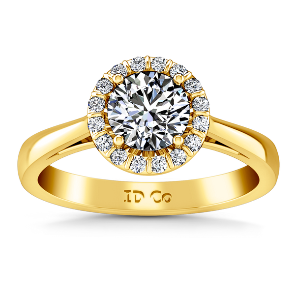Halo Engagement Ring Soleil 14K Yellow Gold