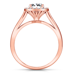 Halo Engagement Ring Soleil 14K Rose Gold