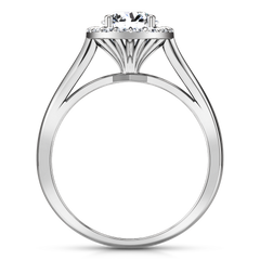 Halo Engagement Ring Soleil 14K White Gold