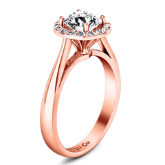Halo Engagement Ring Soleil 14K Rose Gold