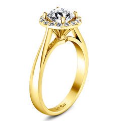 Halo Engagement Ring Soleil 14K Yellow Gold