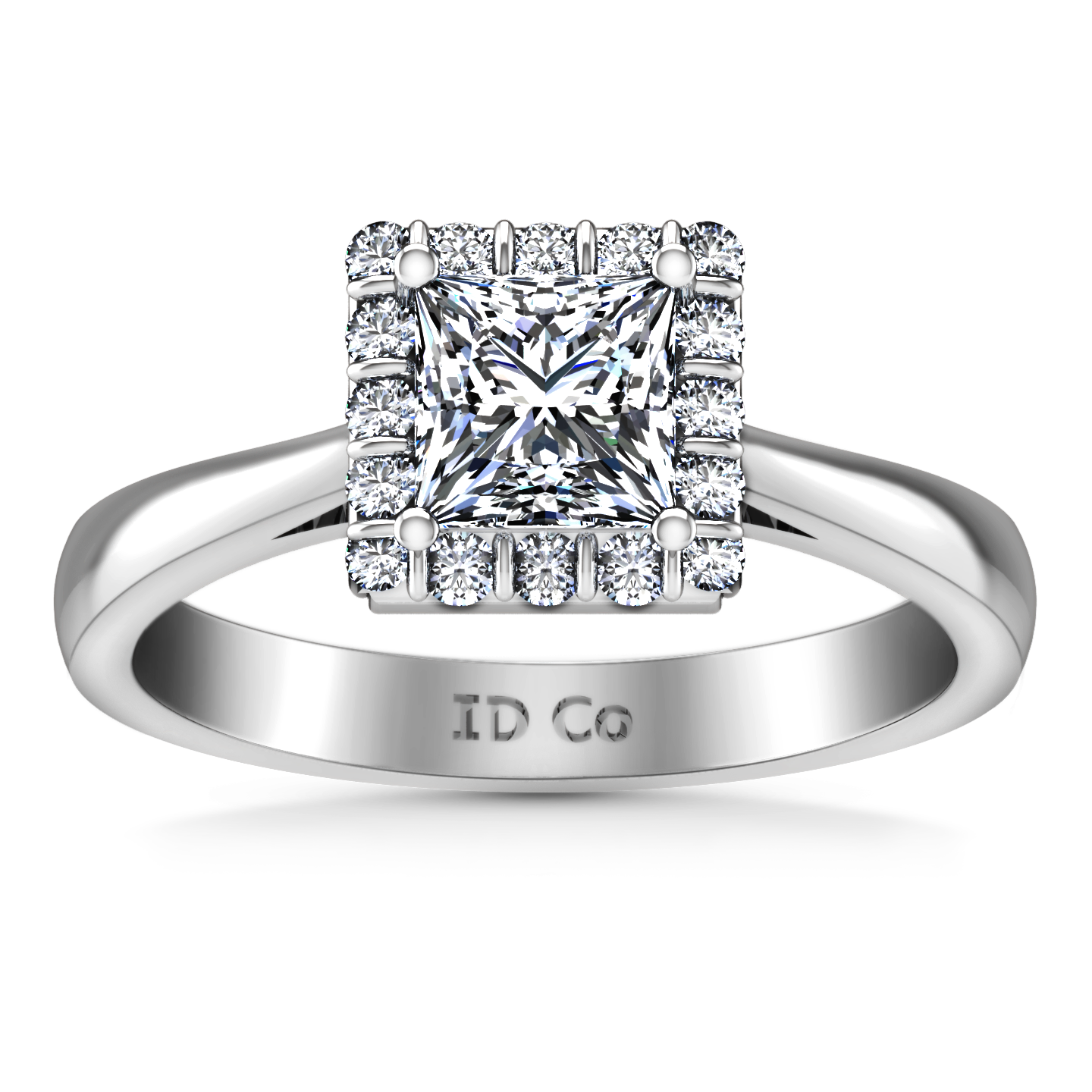 Valina Princess-Cut Split Shank Diamond Halo Engagement Ring R1094W -  Sterling Jewelers