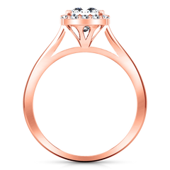 Halo Princess Cut Engagement Ring Lumiere 14K Rose Gold