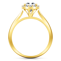 Halo Princess Cut Engagement Ring Lumiere 14K Yellow Gold