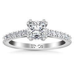 Pave Princess Cut Engagement Ring Jasmine 14K White Gold