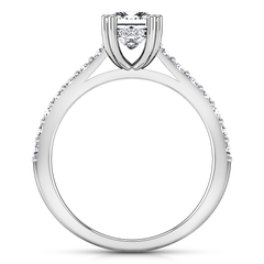 Pave Princess Cut Engagement Ring Jasmine 14K White Gold