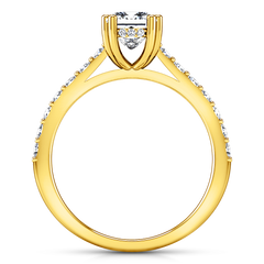 Pave Princess Cut Engagement Ring Jasmine 14K Yellow Gold