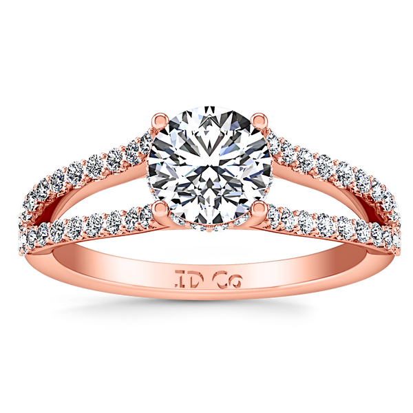 Pave Engagement Ring Fantasia 14K Rose Gold