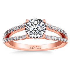 Pave Engagement Ring Fantasia 14K Rose Gold