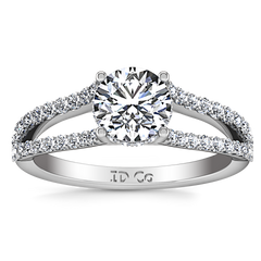 Pave Engagement Ring Fantasia 14K White Gold