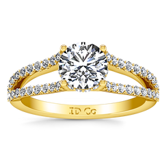 Pave Engagement Ring Fantasia 14K Yellow Gold