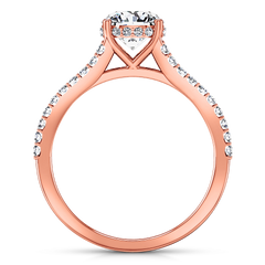 Pave Engagement Ring Fantasia 14K Rose Gold