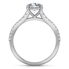 Pave Engagement Ring Fantasia 14K White Gold