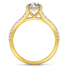 Pave Engagement Ring Fantasia 14K Yellow Gold