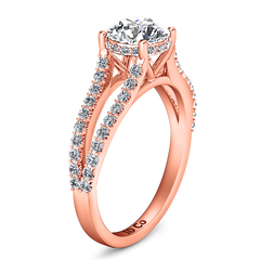 Pave Engagement Ring Fantasia 14K Rose Gold