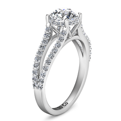 Pave Engagement Ring Fantasia 14K White Gold