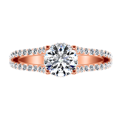 Pave Engagement Ring Fantasia 14K Rose Gold