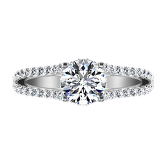 Pave Engagement Ring Fantasia 14K White Gold