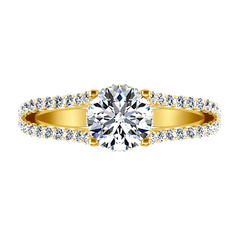 Pave Engagement Ring Fantasia 14K Yellow Gold