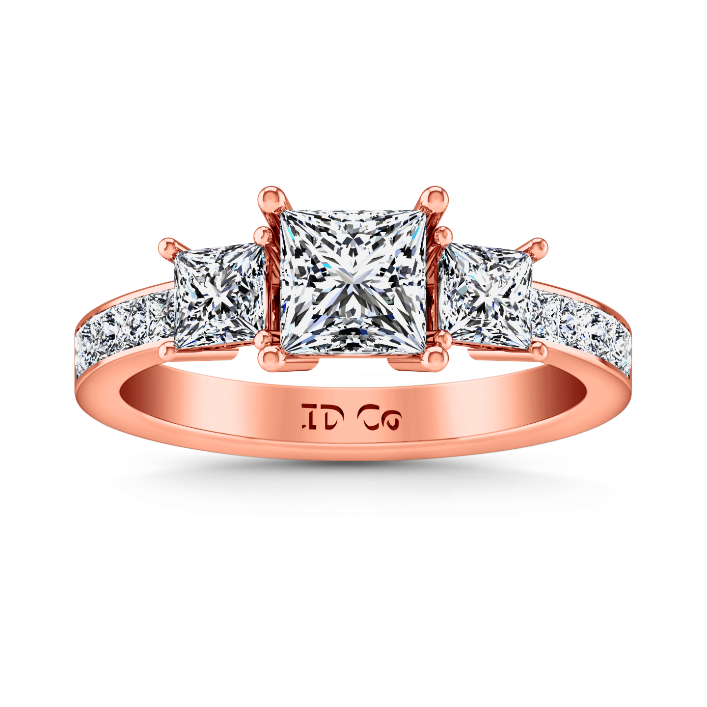 Cushion Morganite Solitaire Engagement Ring 14k Rose Gold - The Ava 7x7mm