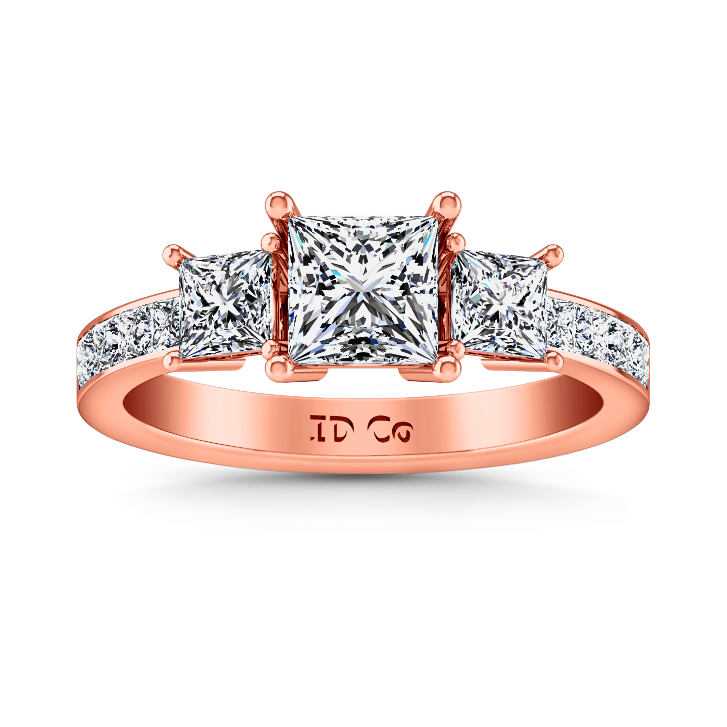 Rose gold princess cut diamond ring online