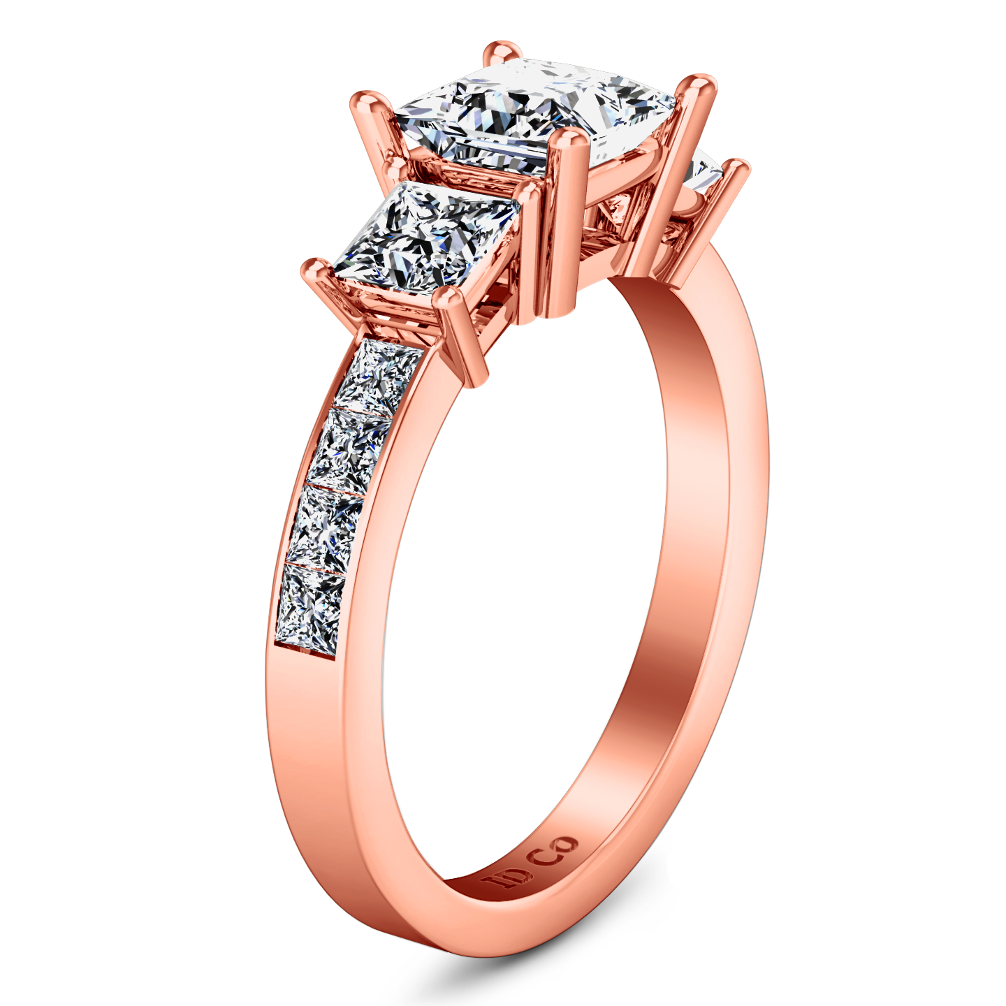 Rose gold three stone ring online
