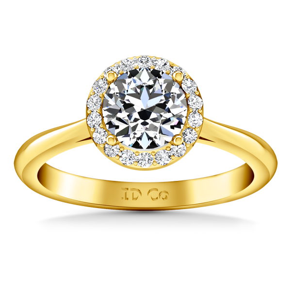 Halo  Engagement Ring Etoile 14K Yellow Gold