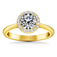 Halo  Engagement Ring Etoile 14K Yellow Gold