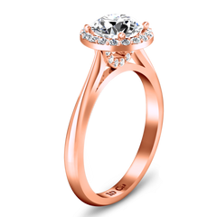 Halo  Engagement Ring Etoile 14K Rose Gold