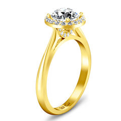 Halo  Engagement Ring Etoile 14K Yellow Gold