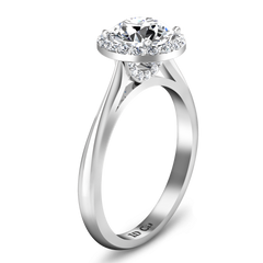 Halo  Engagement Ring Etoile 14K White Gold