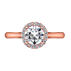 Halo  Engagement Ring Etoile 14K Rose Gold