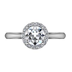 Halo  Engagement Ring Etoile 14K White Gold