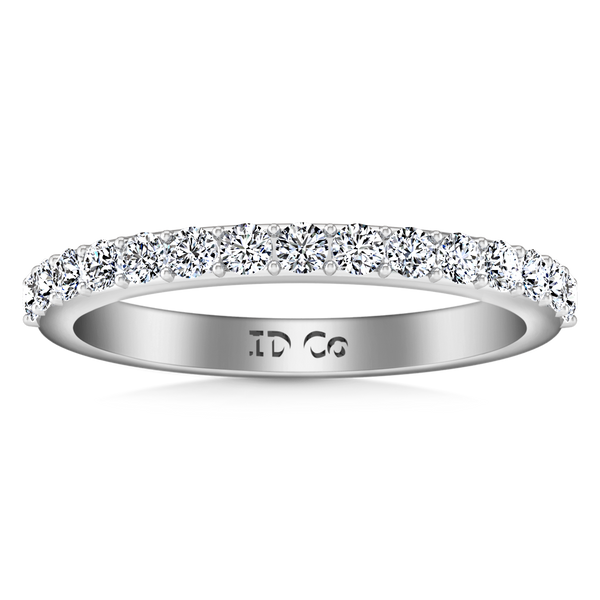 Diamond Wedding Band Etoile 0.17 Cts 14K White Gold