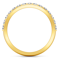 Diamond Wedding Band Etoile 0.17 Cts 14K Yellow Gold
