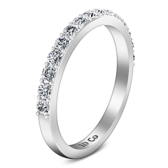 Diamond Wedding Band Etoile 0.17 Cts 14K White Gold