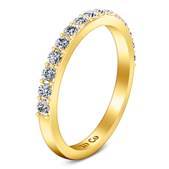 Diamond Wedding Band Etoile 0.17 Cts 14K Yellow Gold