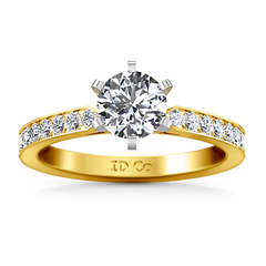 Pave Engagement Ring Bianca 14K Yellow Gold