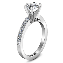 Pave Engagement Ring Bianca 14K White Gold