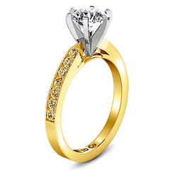 Pave Engagement Ring Bianca 14K Yellow Gold