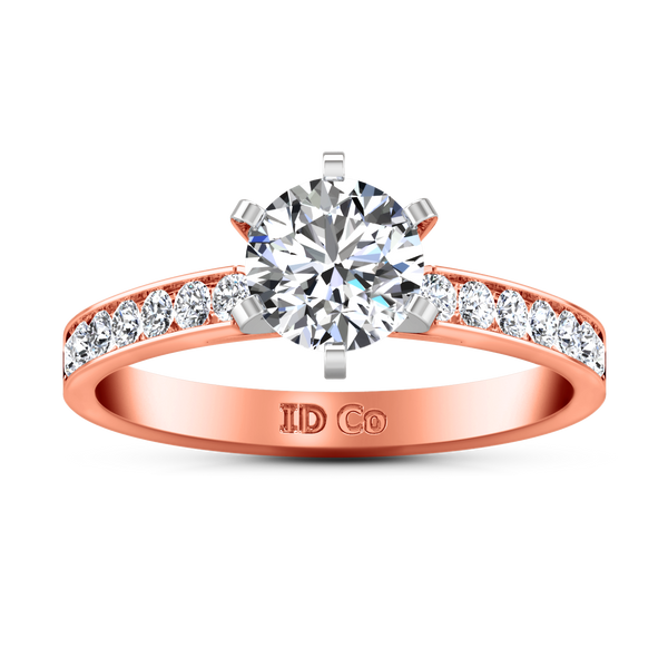 Pave Engagement Ring Yvonne 14K Rose Gold