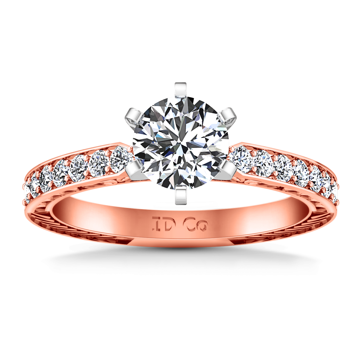 Gentle ring in pink gold with diamond