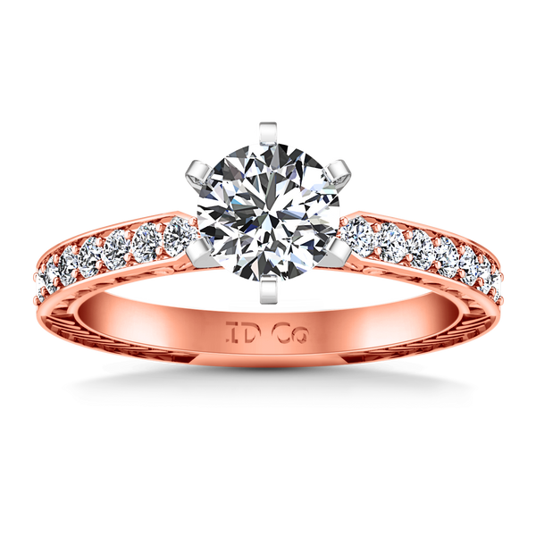 Pave Engagement Ring Arabesque 14K Rose Gold