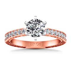 Pave Engagement Ring Arabesque 14K Rose Gold