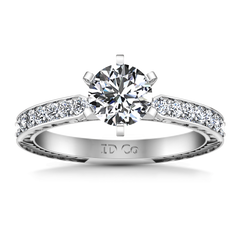 Pave Engagement Ring Arabesque 14K White Gold