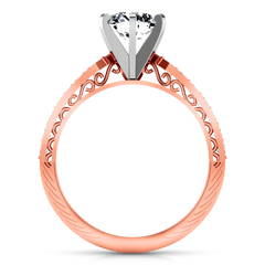 Pave Engagement Ring Arabesque 14K Rose Gold