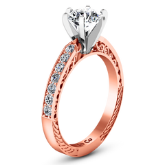 Pave Engagement Ring Arabesque 14K Rose Gold