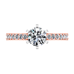 Pave Engagement Ring Arabesque 14K Rose Gold